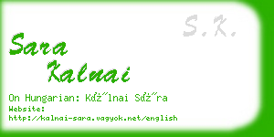 sara kalnai business card